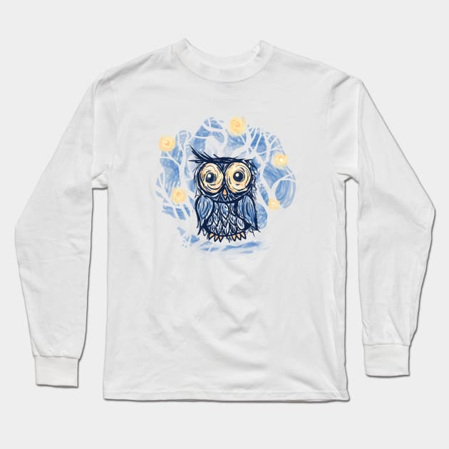 Vinny Van Owl Long Sleeve T-Shirt by oakenspirit